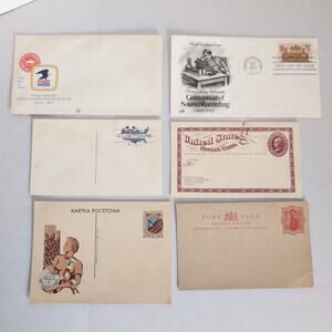 Lot of 6 Postcards First Day Issue US Postal Service Poland British Empire